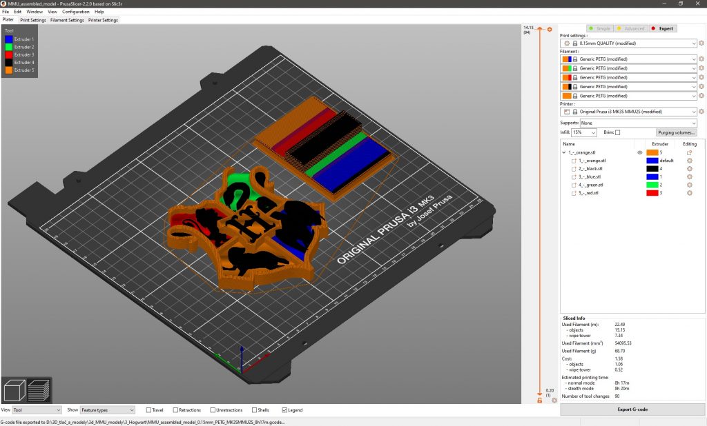 Prusaslicer 2.5.0 Startup GCODE for varying material types