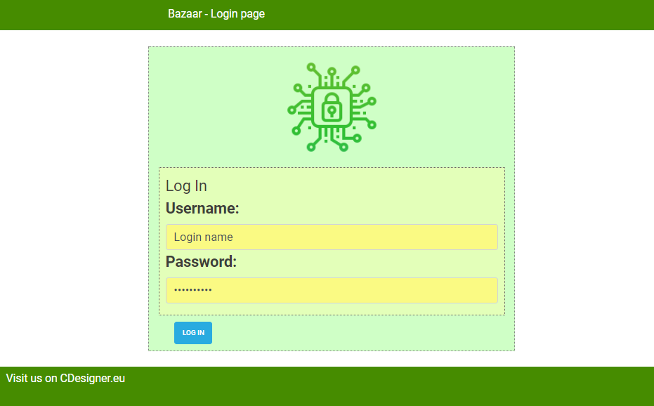 Bazaar php example code part 6 user login with SESSIONS and