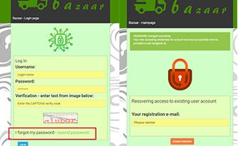 Bazaar – php example code – part 18 – forgotten pasword functionality
