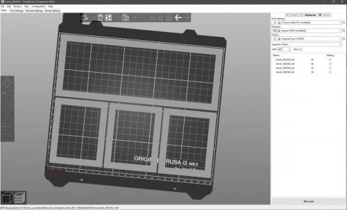 Slicer prepared parts for print