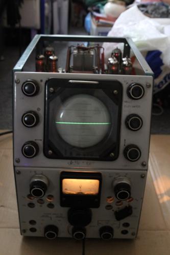 Oscilloscope T565 by Tesla Czechoslovakia in operational state - front look